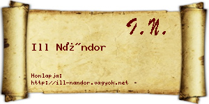 Ill Nándor névjegykártya