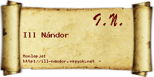 Ill Nándor névjegykártya